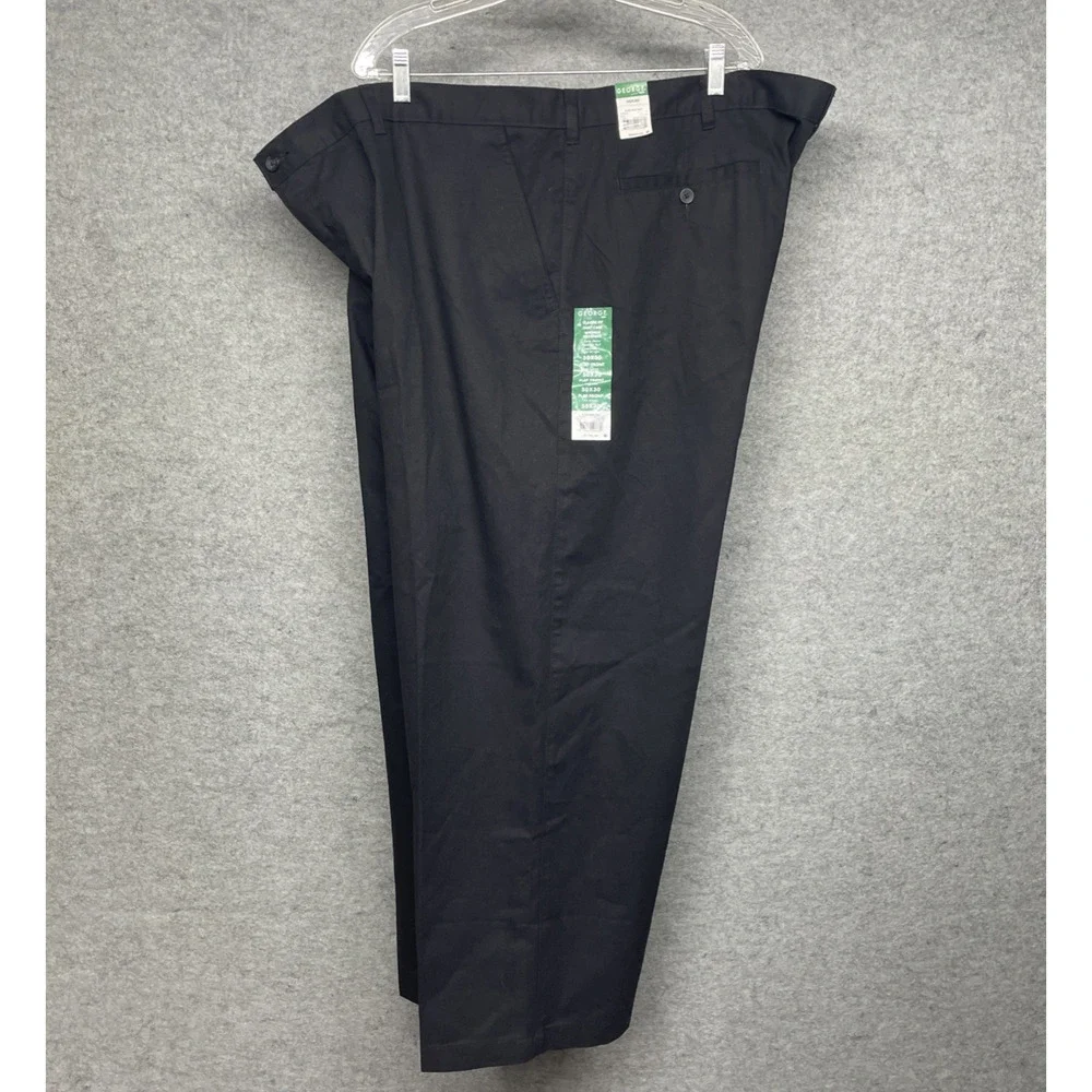 NWT George Fits Men 50x29 Black Classic Fit Flat Front Pants Career Service Wear